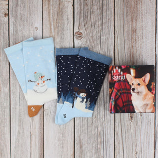 Women's Festive Snowman 2-Pair Gift Box