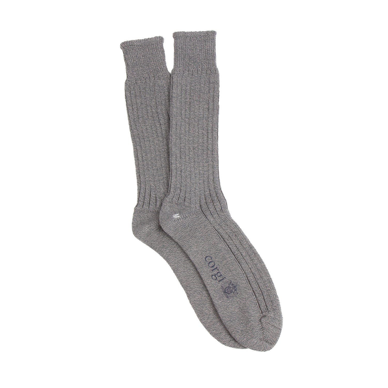 Pair of gray socks on a white background