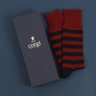 Men's Luxury 2 Striped Cashmere & Cotton Socks