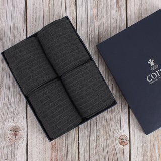 Men's 4-Pair Ribbed Cotton Socks
