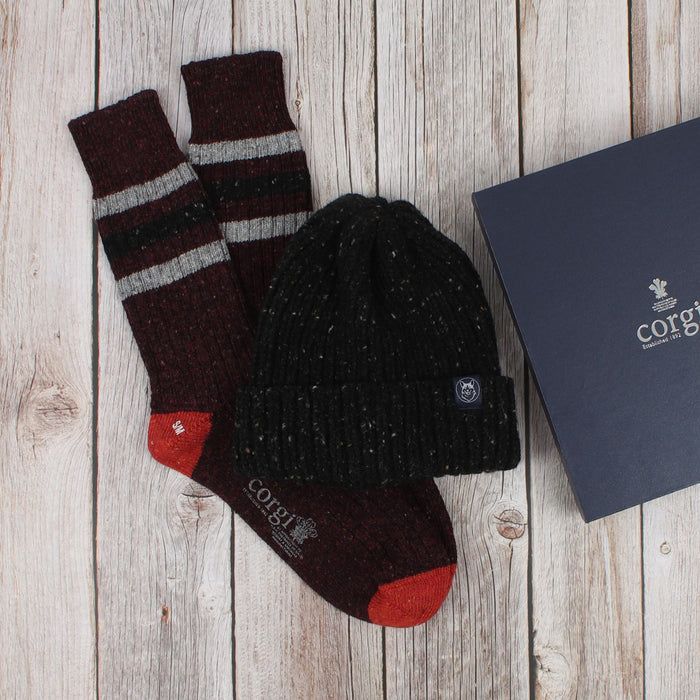 Men's Donegal Wool Sock & Hat Gift Box
