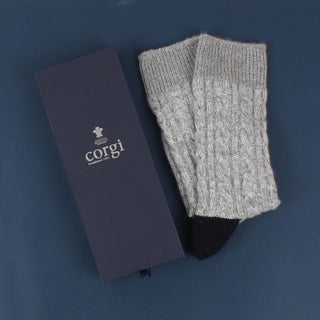 Men's Handmade Cable Cashmere & Cotton Socks