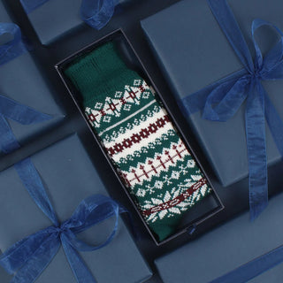 Men's Forest Nordic Fair Isle Cashmere & Cotton Socks