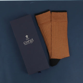 Men's Luxury Contrast Tip, Heel & Toe Cashmere & Silk Socks