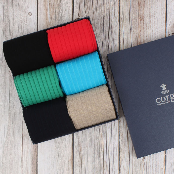 Men's Brecon 6-Pair Multi Cotton Gift Box