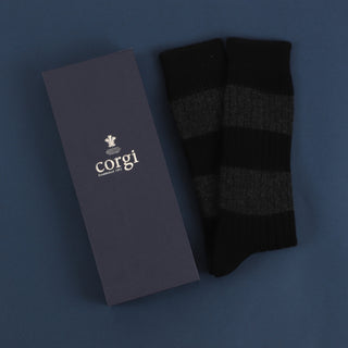 Men's Luxury Rugby Stripe Cashmere Socks