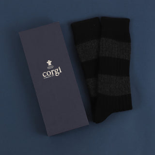 Men's Luxury Rugby Striped Cashmere Socks