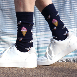 Men's Ice Cream & Seagulls Cotton Socks