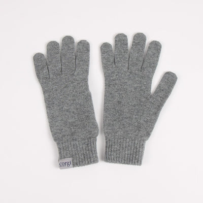 Pair of gray gloves on a white background

