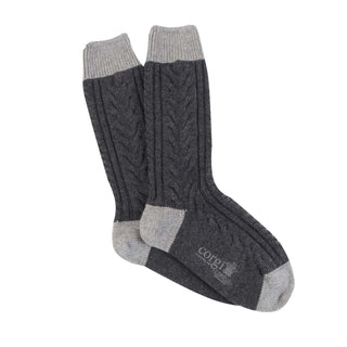 Luxury Cashmere Fan Cable Sock - Corgi Socks