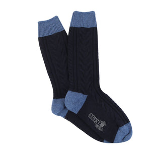 Luxury Cashmere Fan Cable Sock - Corgi Socks