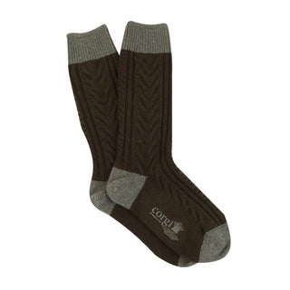 Luxury Cashmere Fan Cable Sock - Corgi Socks