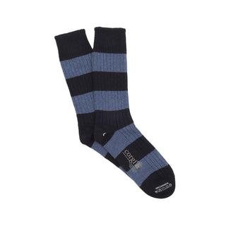 Luxury Rib Rugby Stripe Pure Cashmere Socks - Corgi Socks