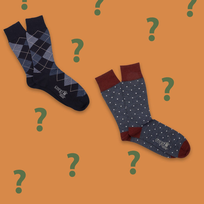 Men's Assorted 2-Pack Wool Socks - Corgi Socks