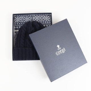 Men's Cashmere/Wool Hat & Sock Gift Set - Corgi Socks
