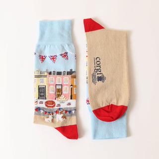 Men's Coronation Street Party Scene Cotton Socks - Corgi Socks