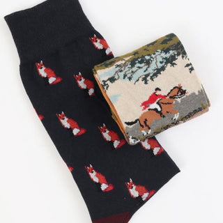 Men's Country Fox 2-Pair Cotton Gift Box - Corgi Socks