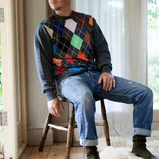 Men's Crew Argyle Sweater - Corgi Socks