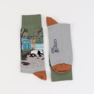 Men's Doctor Who Chengdu Scene Cotton Socks - Corgi Socks