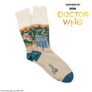 Men's Doctor Who Great Wall of China Scene Cotton Socks - Corgi Socks