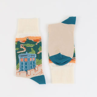 Men's Doctor Who Great Wall of China Scene Cotton Socks - Corgi Socks