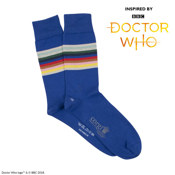 Men's Doctor Who Stripe Cotton Socks - Corgi Socks