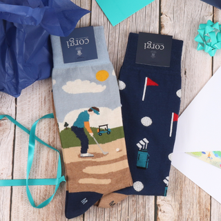 Men's Hole in One 2-Pair Cotton Gift Box - Corgi Socks