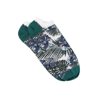 Men's Low Cut Hibiscus Flower Cotton Socks - Corgi Socks