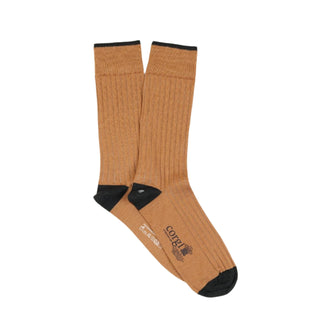 Men's Luxury Contrast Tip, Heel & Toe Cashmere & Silk Socks - Corgi Socks