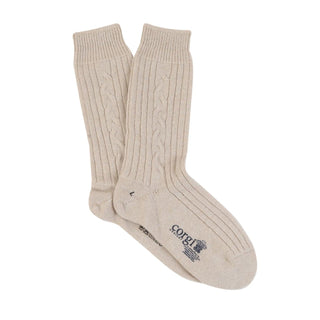 Men's Luxury Hand Knitted Cable Pure Cashmere Socks - Corgi Socks