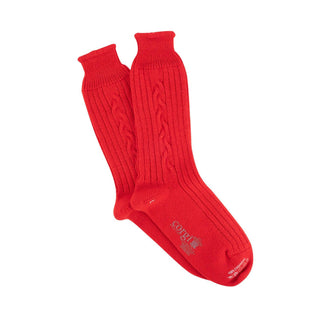 Men's Luxury Hand Knitted Cable Pure Cashmere Socks - Corgi Socks