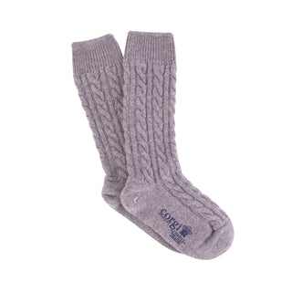 Men's Handmade Cable Pure Cashmere Socks