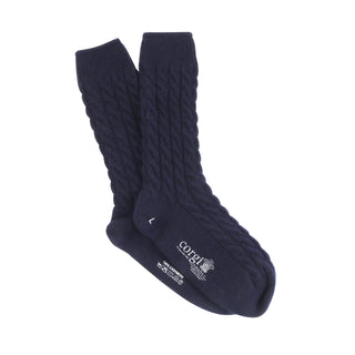 Men's Handmade Cable Pure Cashmere Socks