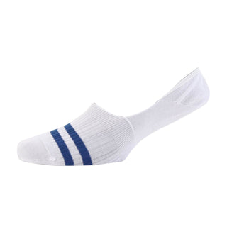 Men's white Mercerised Cotton Invisible Sports Stripe Socks - Corgi Socks