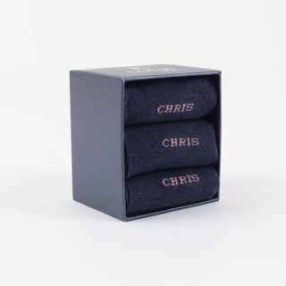 Men's Monogrammed 3-Pair Cotton Gift Box - Corgi Socks