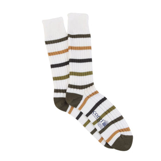 Men's Pure Cotton Thin Stripe Socks - Corgi Socks