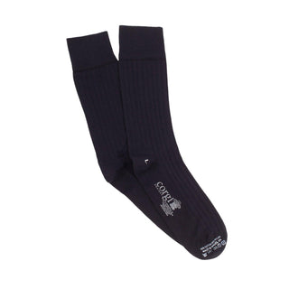 Men's Black Rib Cotton Socks - Corgi Socks