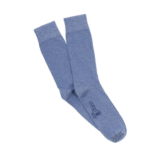 Men's Light blue Rib Cotton Socks - Corgi Socks