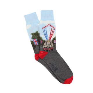 Men's Royal Collection Trooping The Colour Scene Cotton Socks - Corgi Socks