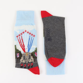 Men's Royal Collection Trooping The Colour Scene Cotton Socks - Corgi Socks