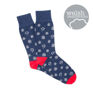 Men's Welsh Weatherman x Corgi Snow Cotton Socks - Corgi Socks