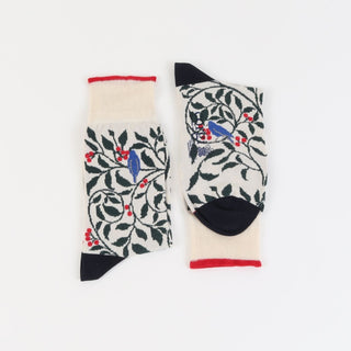 Men's William Morris Birds in Holly Tree 1890 Cotton Socks - Corgi Socks