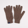 Pair of brown gloves with a visible brand logo on a white background

