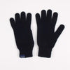 Pair of black gloves with a visible brand logo on a white background

