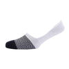 Navy and white Mini Chevron Mercerised white Cotton mens Invisible Socks - Corgi Socks