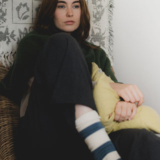 Women's Colour Block Wool & Cotton Socks