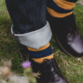Men's Rugby Stripe Donegal Wool Socks