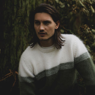 Men's Mohair Colour Block Pullover