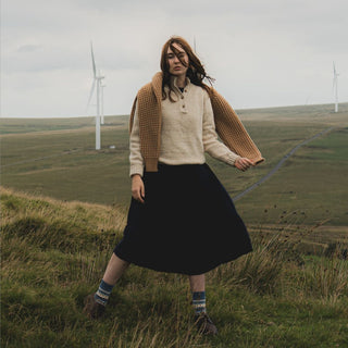 Women's Donegal Wool Collared Sweater