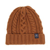 Multi Cable Knit Cashmere & Wool Beanie in tawny
